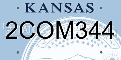 2COM344 Kansas License Plate
