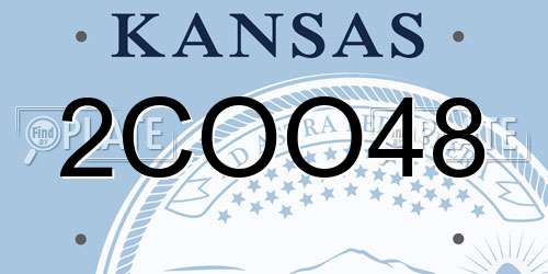 2COO48 Kansas License Plate