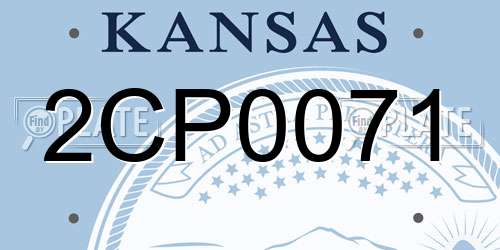 2CP0071 Kansas License Plate