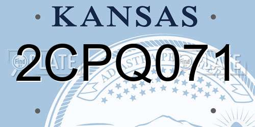 2CPQ071 Kansas License Plate