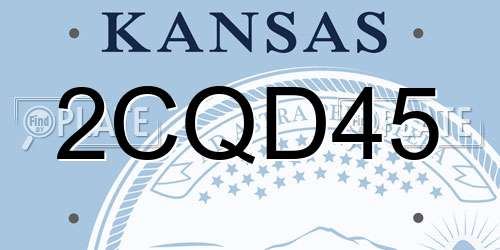 2CQD45 Kansas License Plate