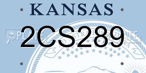 2CS289 Kansas License Plate