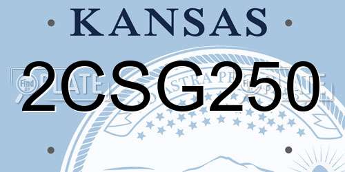 2CSG250 Kansas License Plate