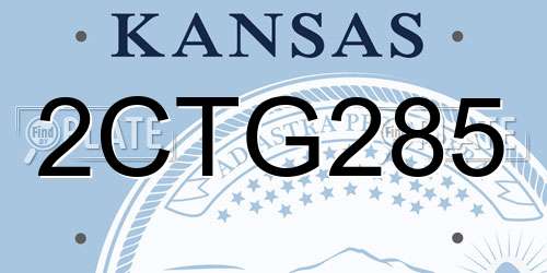 2CTG285 Kansas License Plate