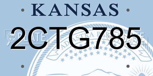 2CTG785 Kansas License Plate