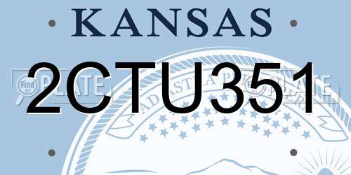2CTU351 Kansas License Plate