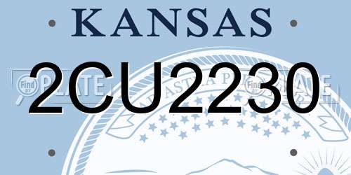 2CU2230 Kansas License Plate
