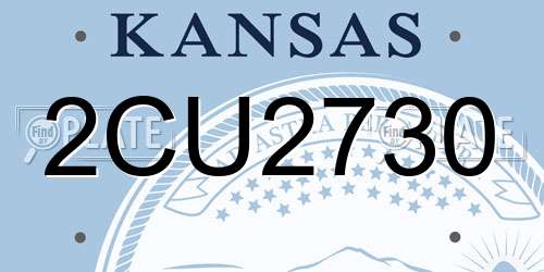2CU2730 Kansas License Plate