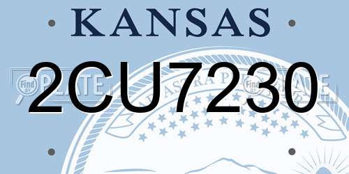 2CU7230 Kansas License Plate