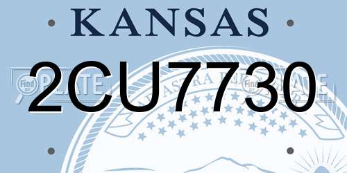 2CU7730 Kansas License Plate