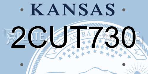 2CUT730 Kansas License Plate