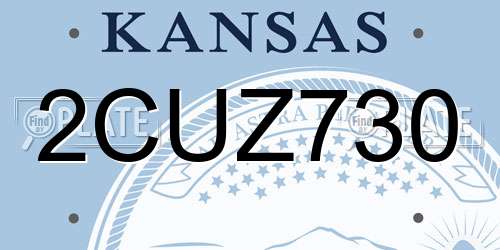 2CUZ730 Kansas License Plate