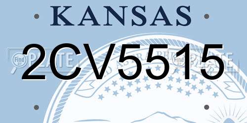 2CV5515 Kansas License Plate