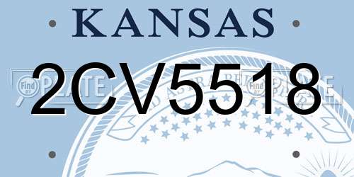 2CV5518 Kansas License Plate