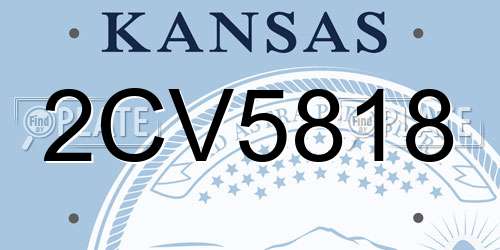 2CV5818 Kansas License Plate