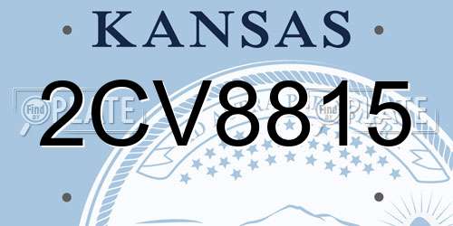 2CV8815 Kansas License Plate