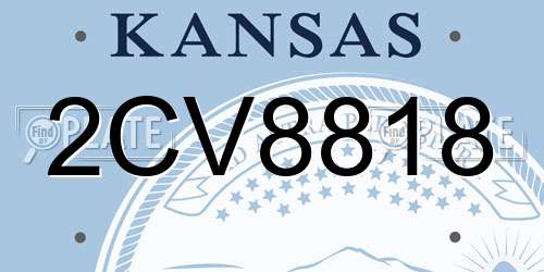 2CV8818 Kansas License Plate