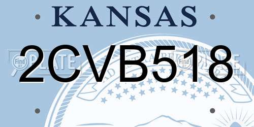 2CVB518 Kansas License Plate