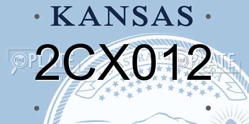2CX012 Kansas License Plate
