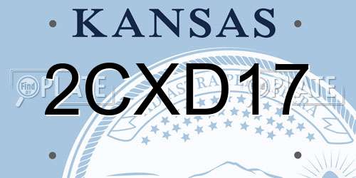 2CXD17 Kansas License Plate