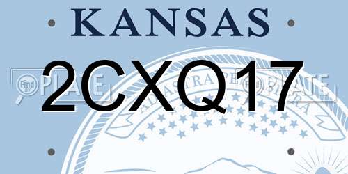 2CXQ17 Kansas License Plate
