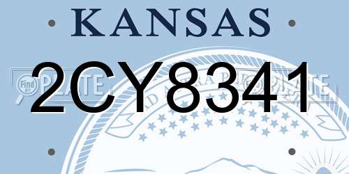 2CY8341 Kansas License Plate