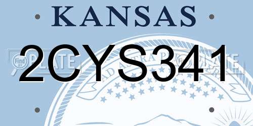 2CYS341 Kansas License Plate