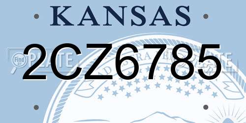 2CZ6785 Kansas License Plate