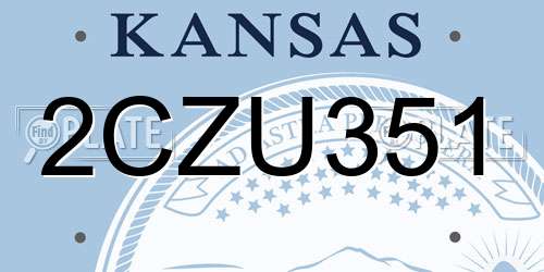 2CZU351 Kansas License Plate