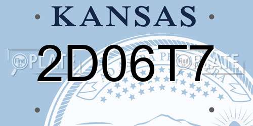 2D06T7 Kansas License Plate