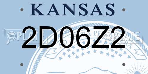 2D06Z2 Kansas License Plate