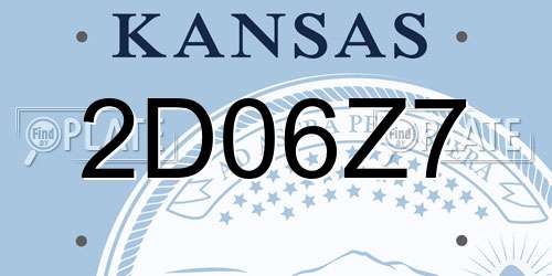 2D06Z7 Kansas License Plate