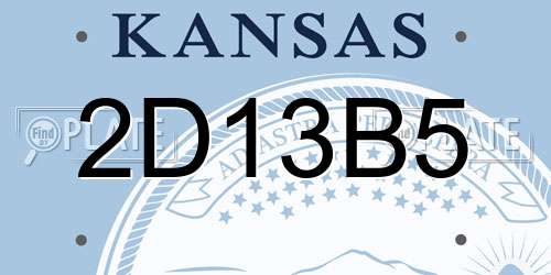 2D13B5 Kansas License Plate