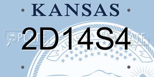 2D14S4 Kansas License Plate
