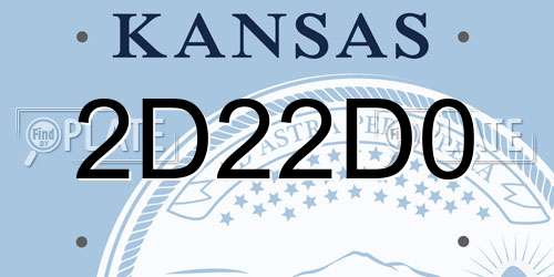 2D22D0 Kansas License Plate