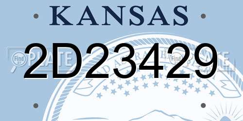 2D23429 Kansas License Plate