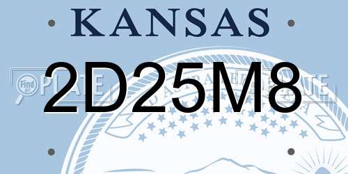 2D25M8 Kansas License Plate