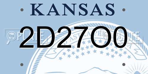 2D27O0 Kansas License Plate
