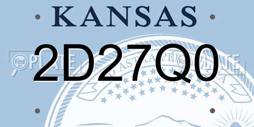 2D27Q0 Kansas License Plate