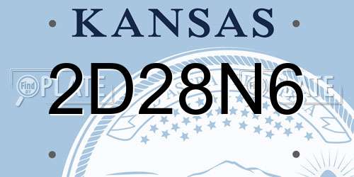 2D28N6 Kansas License Plate