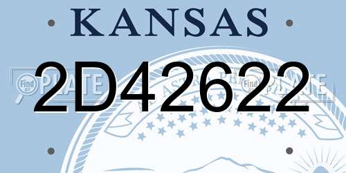 2D42622 Kansas License Plate