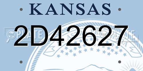 2D42627 Kansas License Plate
