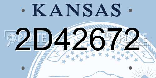 2D42672 Kansas License Plate