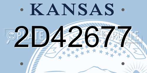 2D42677 Kansas License Plate