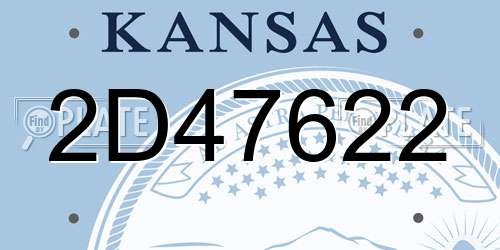 2D47622 Kansas License Plate