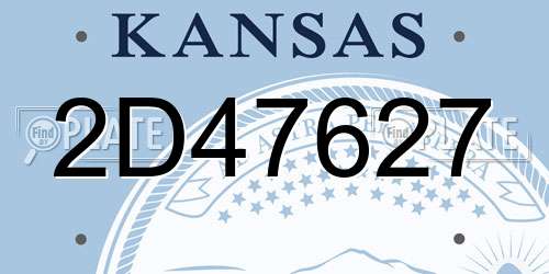 2D47627 Kansas License Plate