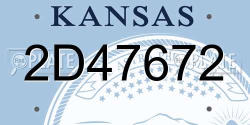 2D47672 Kansas License Plate
