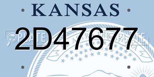 2D47677 Kansas License Plate