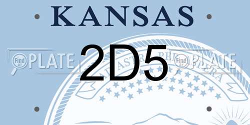 2D5 Kansas License Plate