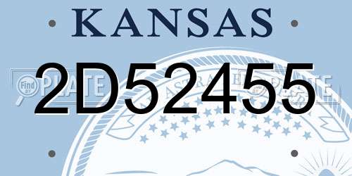 2D52455 Kansas License Plate